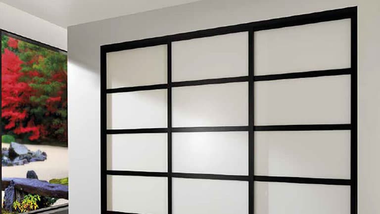 Shoji-style sliding wardrobe doors