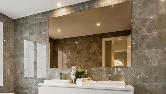 Sandblasted decorative mirror