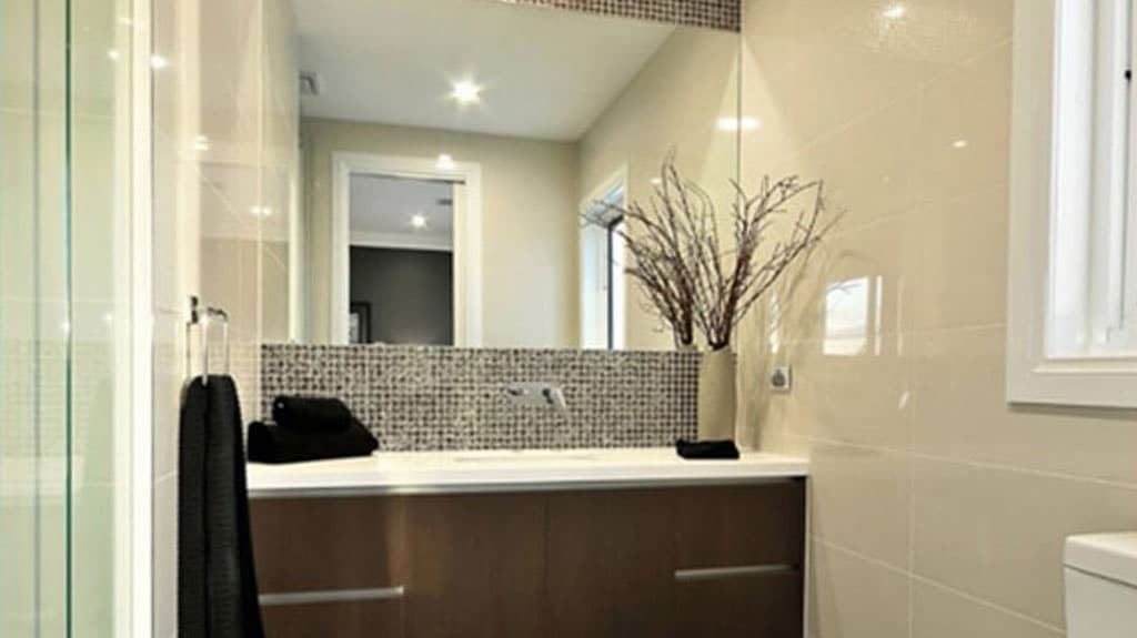 Custom wall mirror in a bright interior